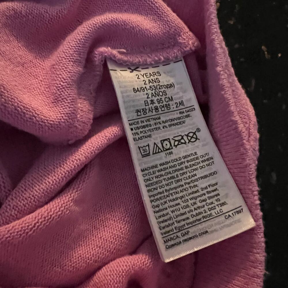 Gap Kids Girl Toddler Purple Lavender Spandex Blend Casual Long Sleeve Hoodie 2 - Picture 3 of 3